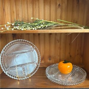 VINTAGE Pressed Glass 10’’ Divided Serving Tray
